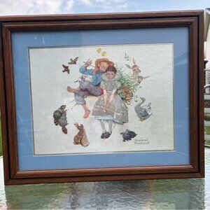 Norman Rockwell "Sweet Song So Young" Color Textured Foil Art Framed